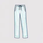 white pajama pants with light blue stripes image